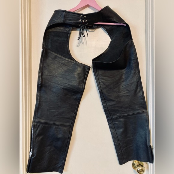 Women’s Genuine Leather Black Riding Chaps - Size Small - Picture 2 of 5